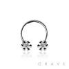 316L SURGICAL STEEL ROUND CZ HEART CIRCLE HORSESHOE/SEPTUM